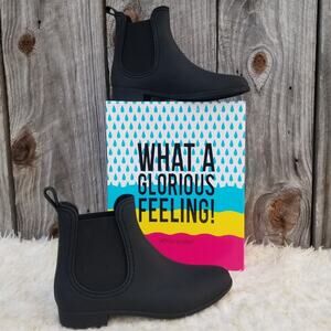 Black Rainboots Jeffrey Campbell Chelsea Forecast Waterproof Boots Size 10 NWT